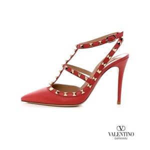 “LIKE NEW” VALENTINO GARAVANI Pink Rockstud Ankle Strap Heels